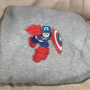 Marvel. Captain America. Hanes EcoSmart hoody. XL. Gray. Pre washed.